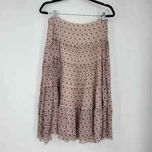 Sundance Pink and Cream Floral Skirt sz 6